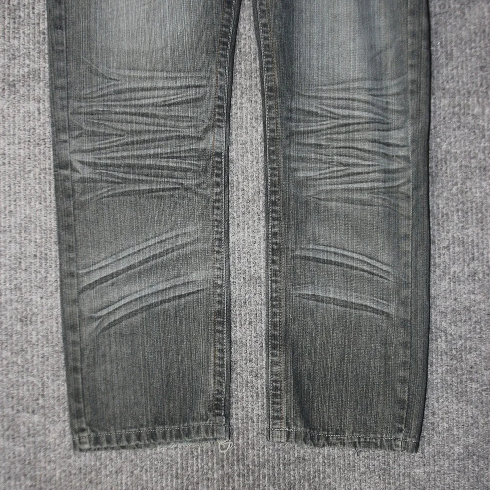 Kanguro Jeans Mens 34 Gray Embroidered Cross Y2K‎ Baggy Denim Retro